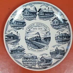 Hojack Commemorative Decorative Plate - Blue on Cream